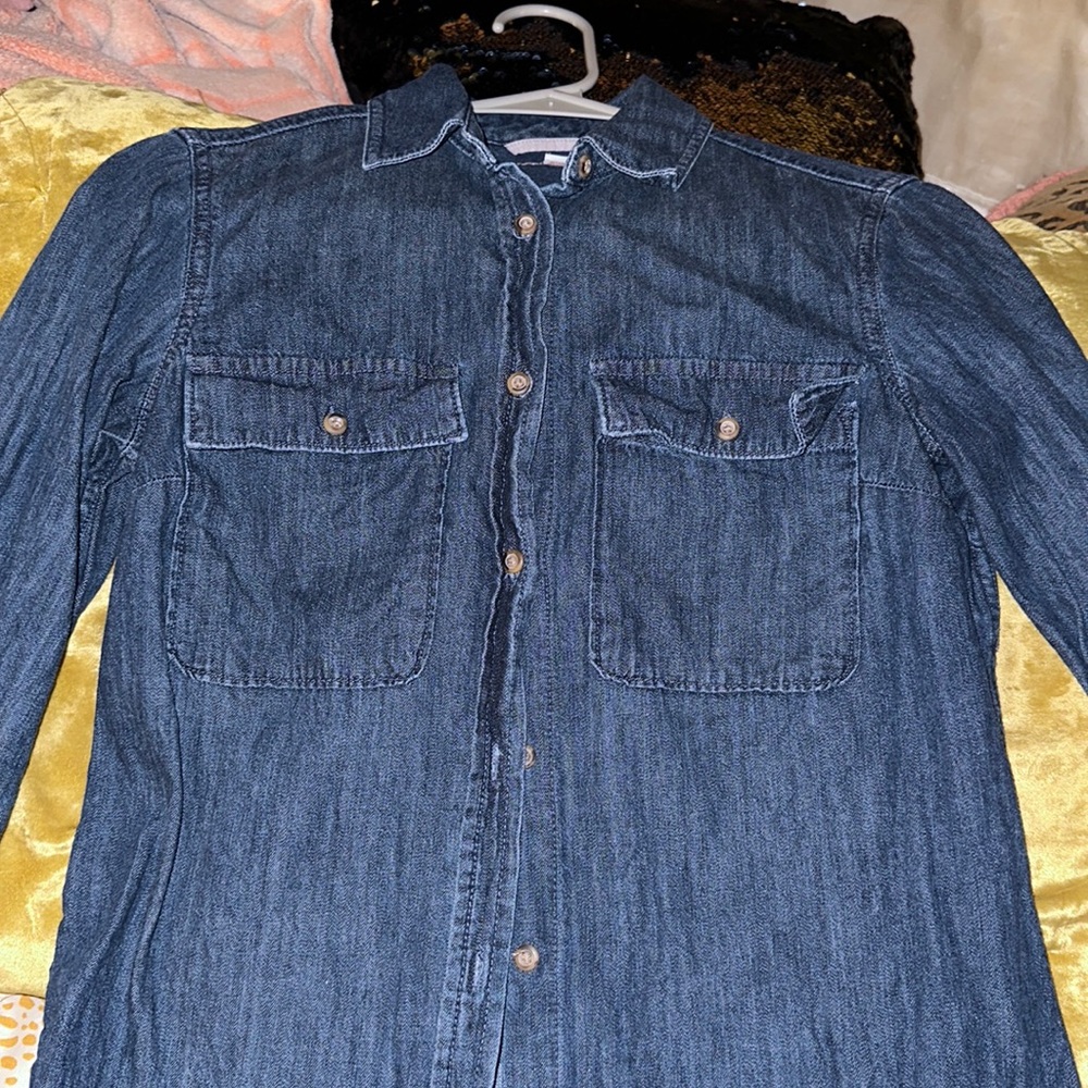 Denim long sleeve button up
